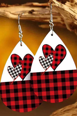 Plaid Valentine Earrings - Free Gift with Every $50 Spent