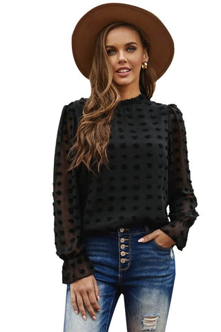 Swiss Dot Black Top