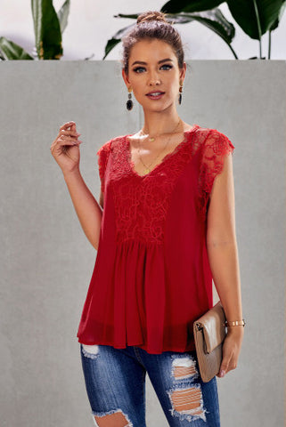 Lace Top - Red