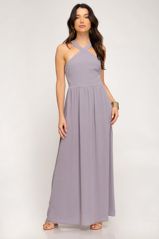 Criss Cross Maxi Dress - Lilac