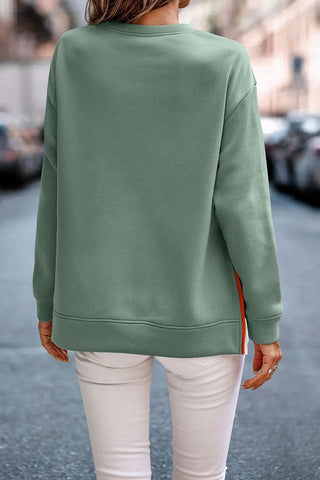 Zipper Sweatshirt - Soft Green