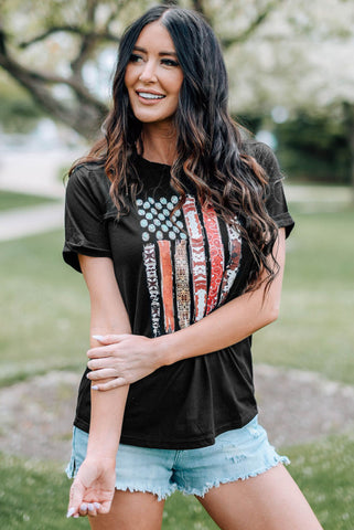 Colorful Flag Print Top