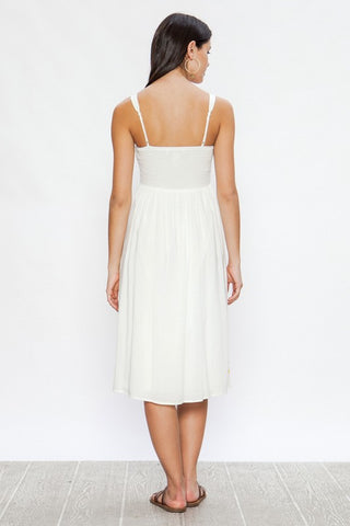 Embroidered Sundress - Off White