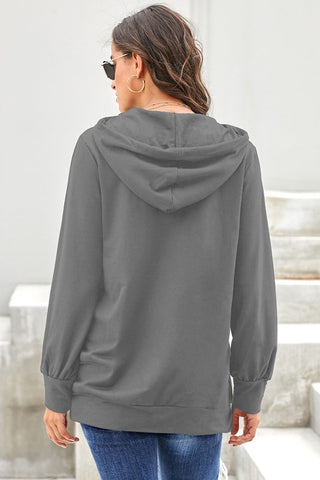 Casual Cowl Neck Top - Gray