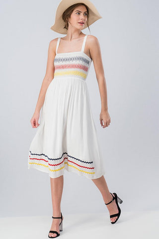 Embroidered Sundress - Off White