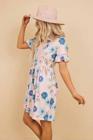 Spring Flair Dress - Peach