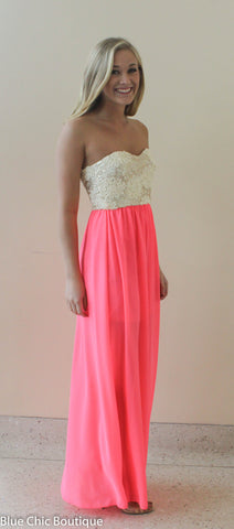 Subtle Sparkle Maxi Dress - Neon Pink - Blue Chic Boutique
 - 6
