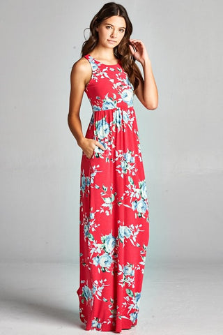 Garden Party Maxi Dress - Hot Pink