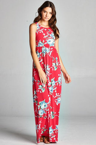 Garden Party Maxi Dress - Hot Pink