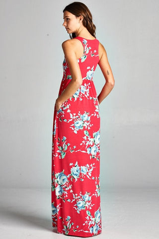 Garden Party Maxi Dress - Hot Pink