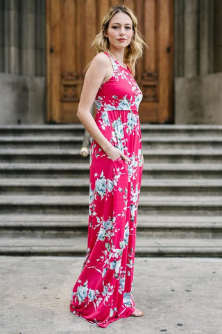 Garden Party Maxi Dress - Hot Pink