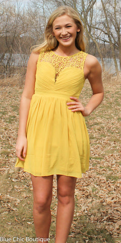 Opulent Dress - Mustard - Blue Chic Boutique
 - 1