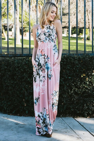 Garden Party Maxi Dress - Pink Bouquets