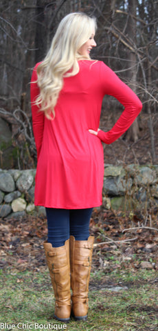 Glitter Reindeer Tunic - Red - Blue Chic Boutique
 - 5