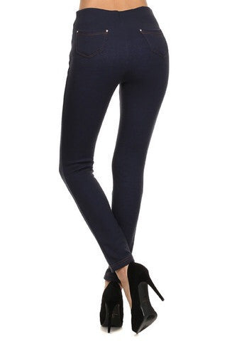 Zippered High Waisted Fleece Lined Jeggings - Blue Chic Boutique
 - 2
