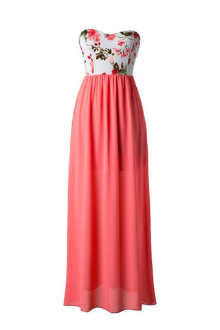 Morning Garden Maxi Dress - Coral - Blue Chic Boutique
 - 2