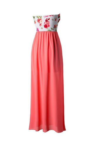 Morning Garden Maxi Dress - Coral - Blue Chic Boutique
 - 4