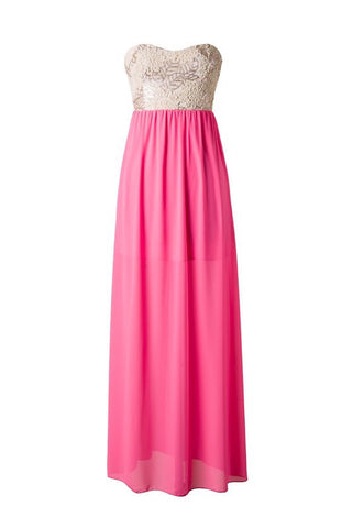 Subtle Sparkle Maxi Dress - Neon Pink - Blue Chic Boutique
 - 1