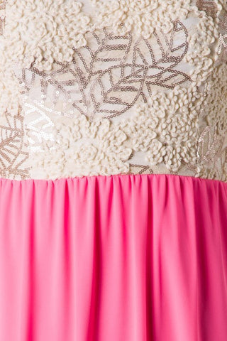 Subtle Sparkle Maxi Dress - Neon Pink - Blue Chic Boutique
 - 3