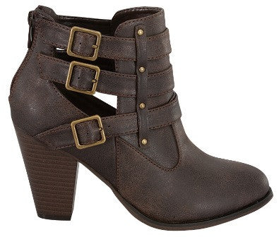 Buckle Ankle Boots - Brown - Blue Chic Boutique
 - 3