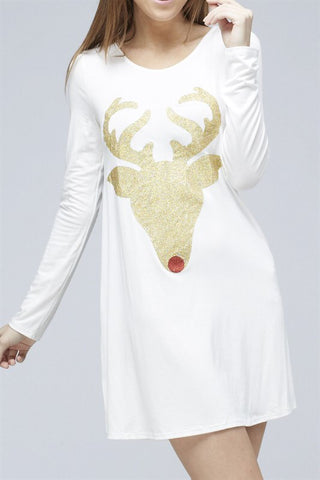 Glitter Reindeer Tunic - White - Kids sizes to 3XL - Blue Chic Boutique
 - 7