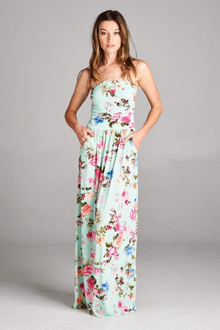 Garden Party Maxi Dress - Mint - Blue Chic Boutique
 - 1