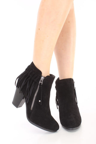 Fringe Booties - Black - Blue Chic Boutique
 - 1