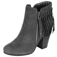 Fringe Booties - Grey - Blue Chic Boutique
 - 4