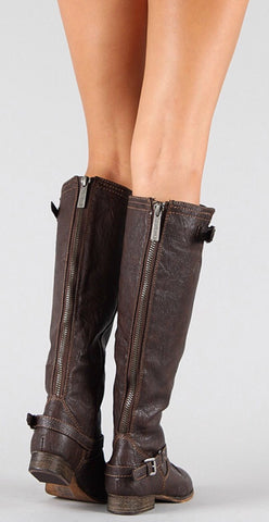 Double Buckle Boots - Brown - Blue Chic Boutique
 - 3