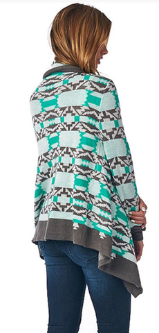 Cool Weather Cardigan - Gray and Mint - Blue Chic Boutique
 - 6